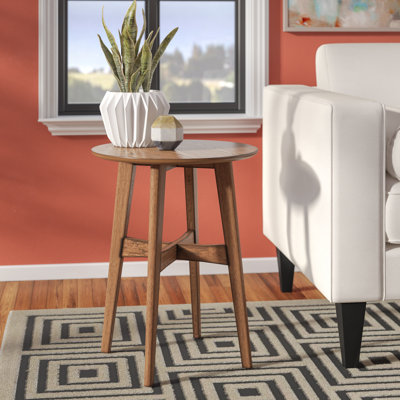 Gambino 23'' H Round Wood End Table
