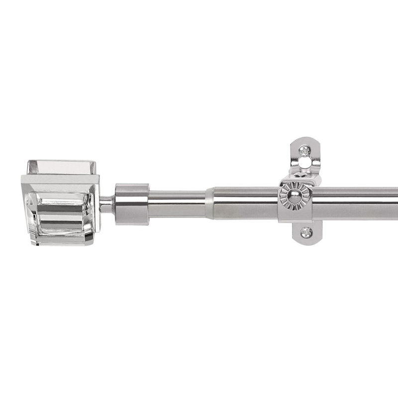 Crutcher Adjustable 66'' to 0.75'' Single Curtain Rod, 1" H x 120" W x 1" D