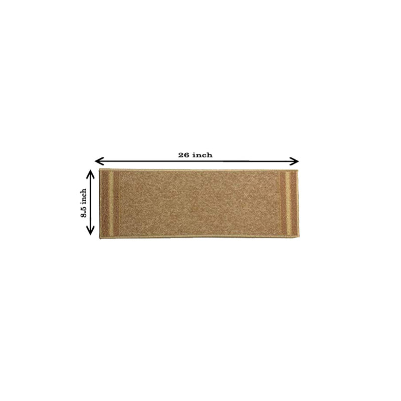 Tapis d'escalier beige antidérapant Dalila