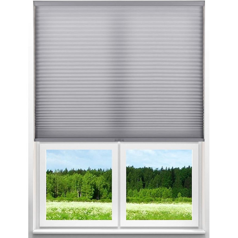 Gray Cordless Sheer Cellular Fabric Indoor Shade 34.5"W x 72"H