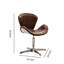 Fauteuil pivotant en cuir à grain large Lindbergh