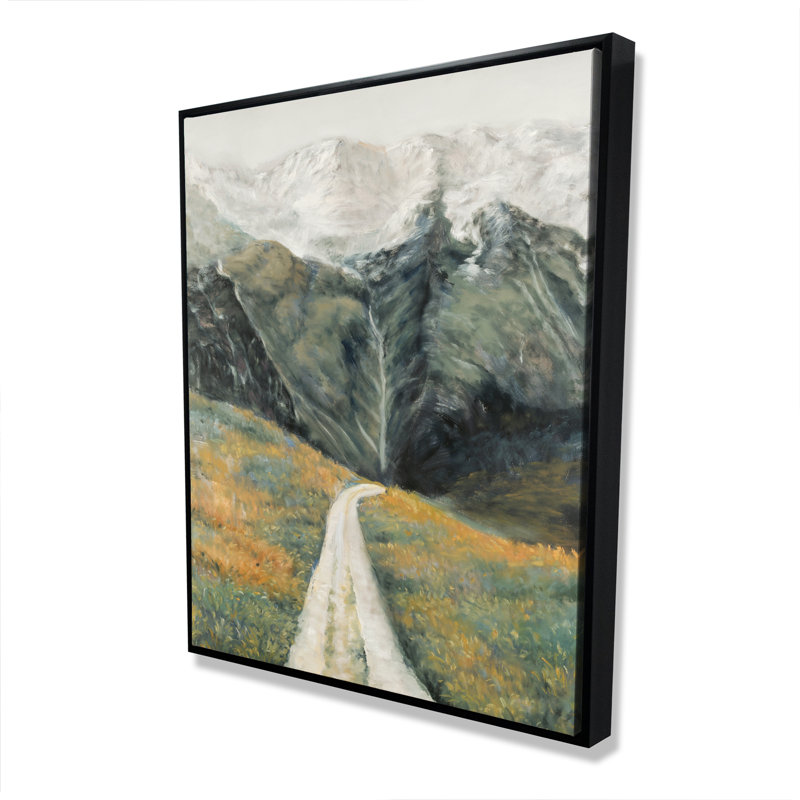 Paysage montagneux - Décor de toile encadrée orange, H 61,25 po x l 49,25 po