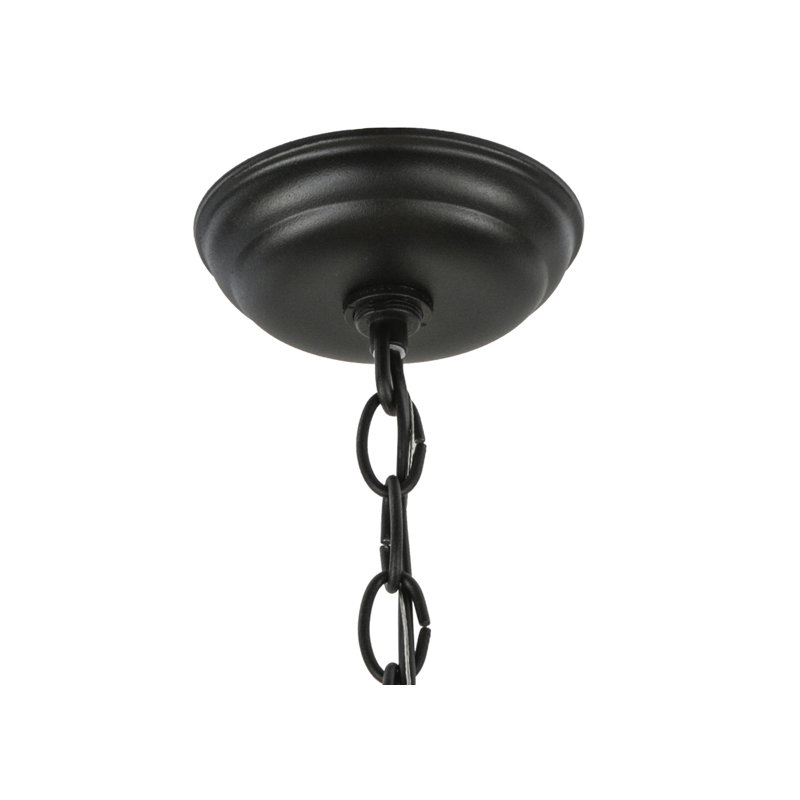 Rustic Lodge 4 - Light Glass Chandelier, Black, Amber, 35" H x 22" W x 22" D