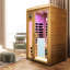 Chambre rouge à infrarouge lointain pour deux personnes, 8 panneaux chauffants, contrôle tactile, protection de la température à 110 ° C, fond ambiant intérieur pour deux personnes, infrarouge, 60 Hz / 120 V, câble d'alimentation de 3 m, 110 C