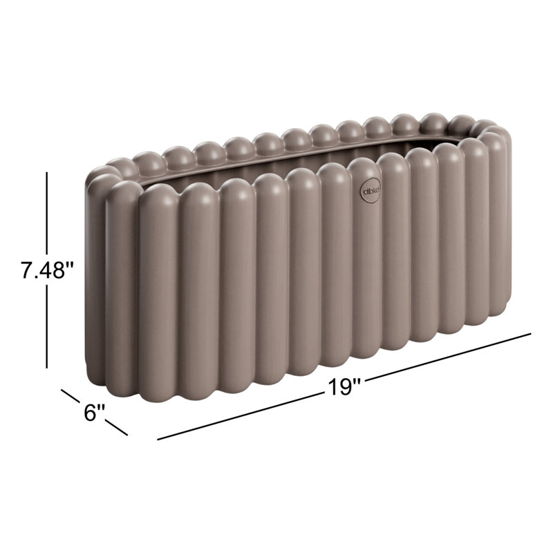 Ceramic Table Vase, Brown, 7.48" H x 19" W x 6" D
