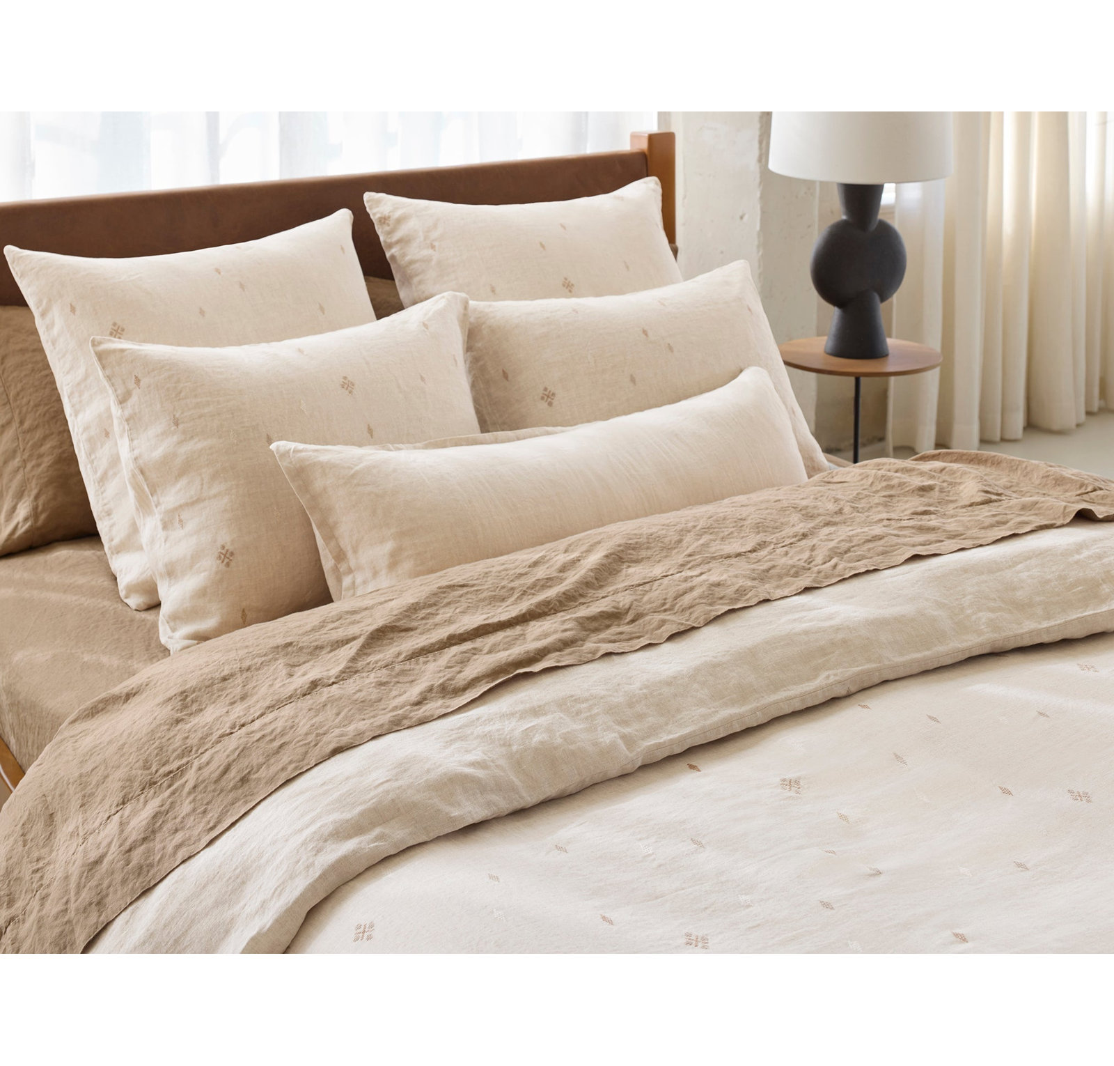 Cambria Linen Duvet Cover Set, King Duvet Cover, Natural Chambray