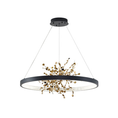 Ayreonna - LED Round Halo Chandelier With Confetti