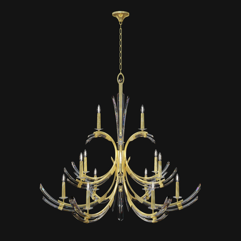 Lustre rond 56 po Trevi, Feuille d'or