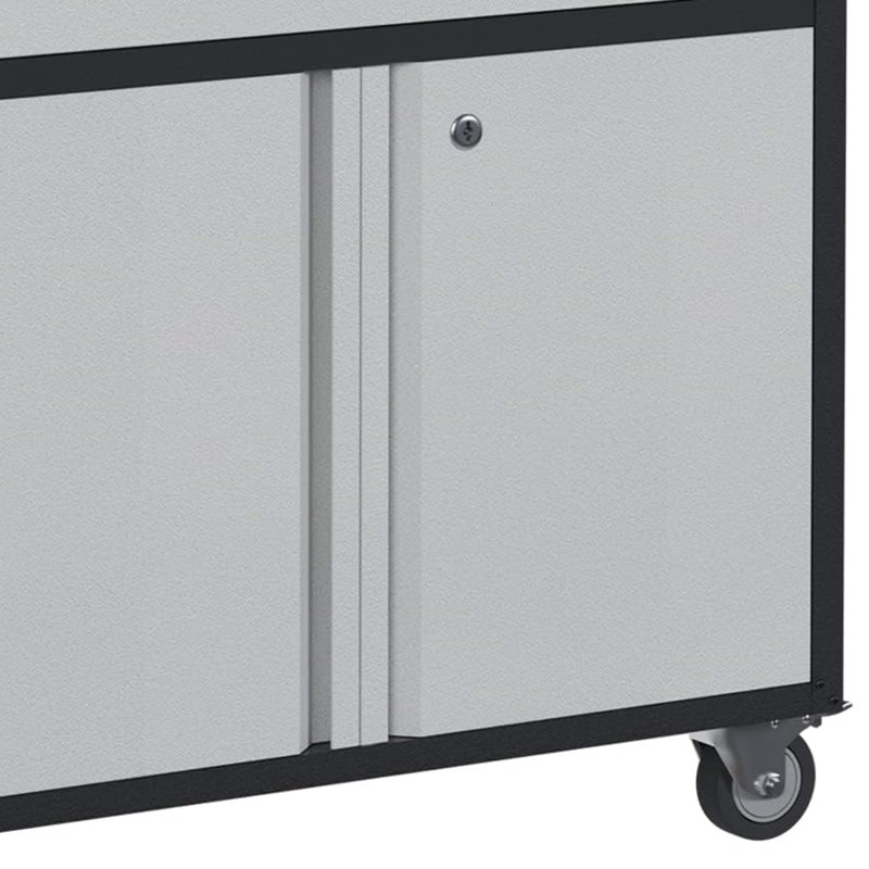 Black and Gray Steel Lockable Office Cabinet with Adjustable Shelving