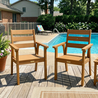 All-Weather HDPE Outdoor Dining Chairs (Set Of 2)