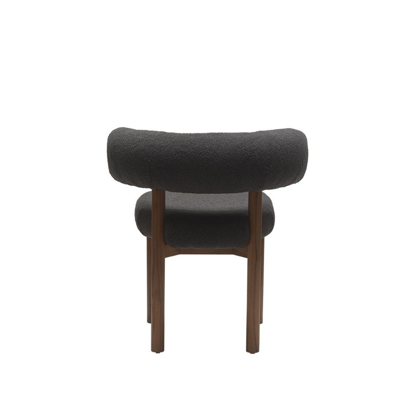 Bruno Upholstered Dining Chair, Sherpa Smoke