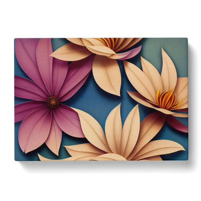 Blooming Flowers Art Deco - Wrapped Canvas