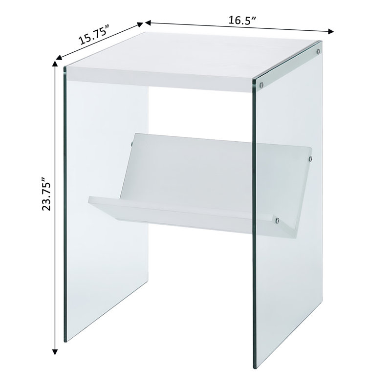 Allegonda Marble Top End Table, White