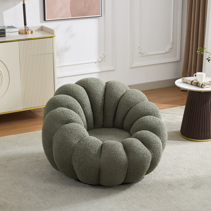Cerone Upholstered Swivel Chair, Golden Brown