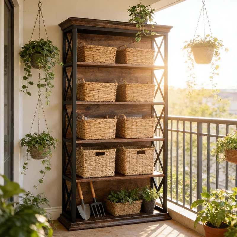 Bibliothèque élégante et spacieuse en métal et en bois avec accents en X, parfaite pour le rangement à la maison ou au bureau et pour améliorer l'esthétique.