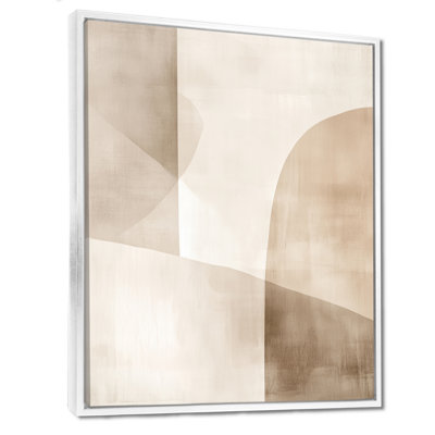 Beige Minimalist Wall Art, Neutral Abstract Canvas, Minimal Wall Art - Neutral Shapes In Balance