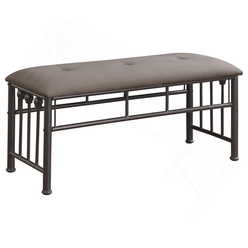 Banc rembourré brun et bronze foncé