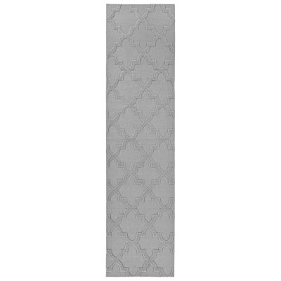 Silver Nasturtium Cut-loop Trellis Area Rug by