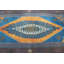 Tapis turc rétro en laine bleu: design antique d'Anatolie idéal pour la décoration de salon