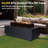 42 Inch Propane Fire Pit Table with 50,000BTU, 3-Piece Outdoor Rectangular Fire Pit with Hidden Fuel Tank for Outside Patio-657918294-657918293