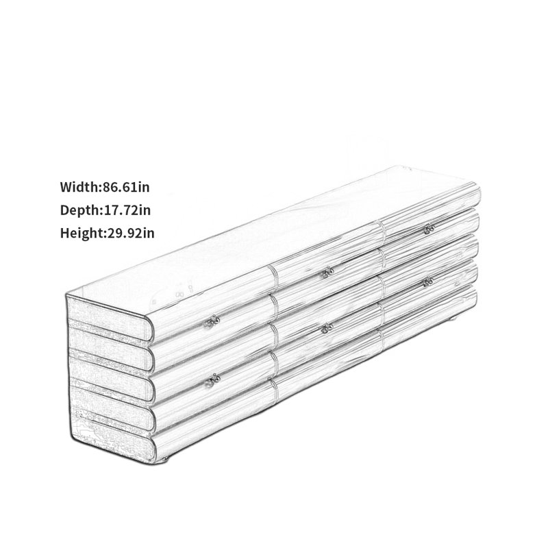 Meuble télé Minimalist Creative, H 29,92 po x l 86,61 po x P 17,72 po