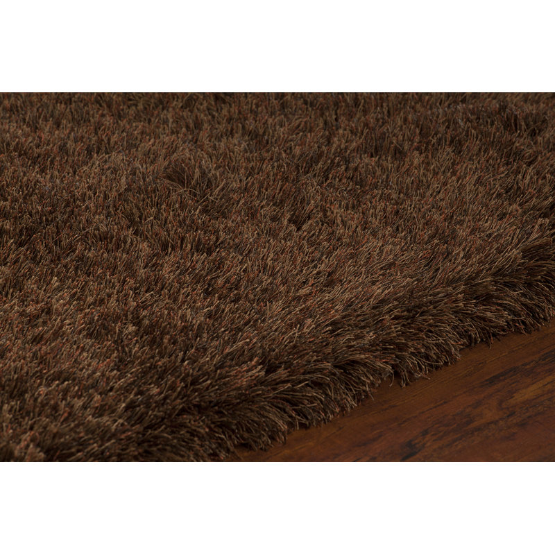 Vani Hand Loomed Modern Area Rug in Brown/Rust, Rectangle 5' x 7'6"
