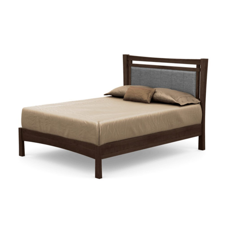 Monterey Upholstered Bed, King, Natural Cherry, Ebony