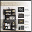 Armoire de rangement pour garde-manger 71 po noire avec tiroirs, portes, support pour micro-ondes et prises de courant pour le salon-226078108