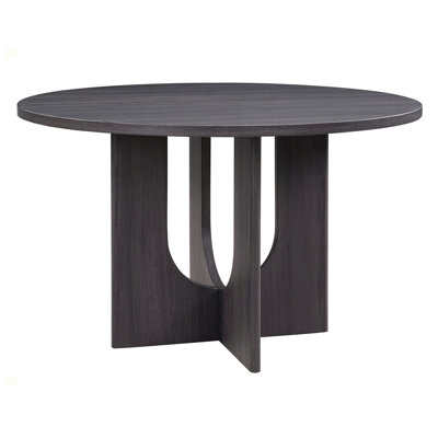 Table de salle à manger ronde moderne pour 4 personnes, table de salle à manger ronde 47,3 pouces pour cuisine, salle à manger, salon, noir antique