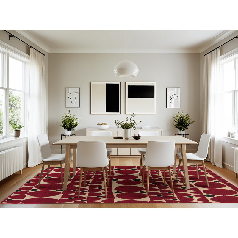 Polka Dots Indoor Rug, Rectangle 7' x 10'