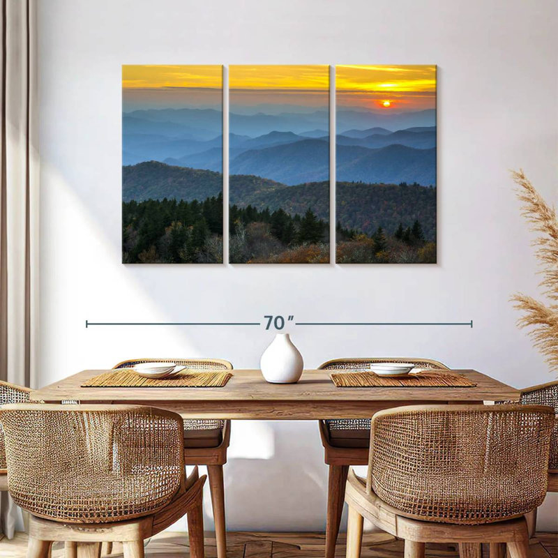 Kerrick Blue Ridge Mountains, coucher de soleil, H 36 po x l 57 po