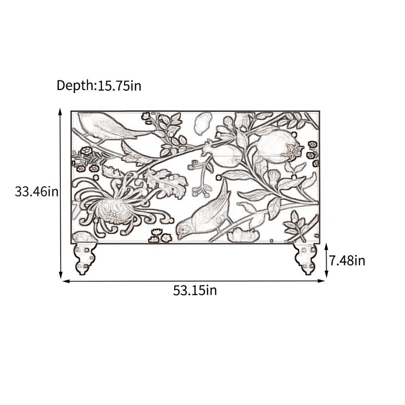 Six Drawer Sideboard with Spacious Storage Design