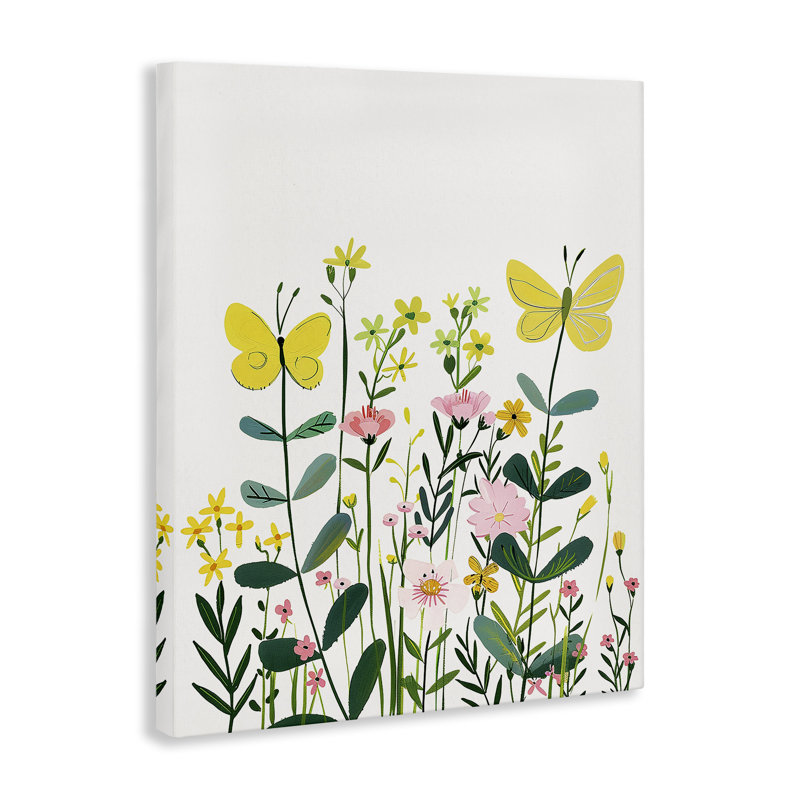  Blooming Garden Butterflies Canvas Wall Art by LSR Design Studio, H 40 po x l 30 po