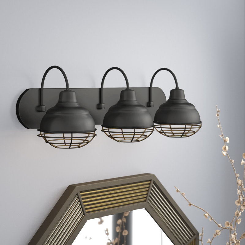 Bruges 3 - Light Dimmable Vanity Light, Matte Black, Matte Black