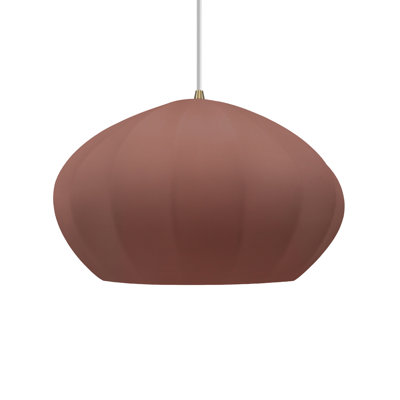 Radiance - Luminaire suspendu ovale cannelé 1 lumière - Argile Canyon - Laiton antique - DEL dédiée - Cordon blanc