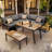 Wicker 7 - Person Garden Lounge Set with Cushions