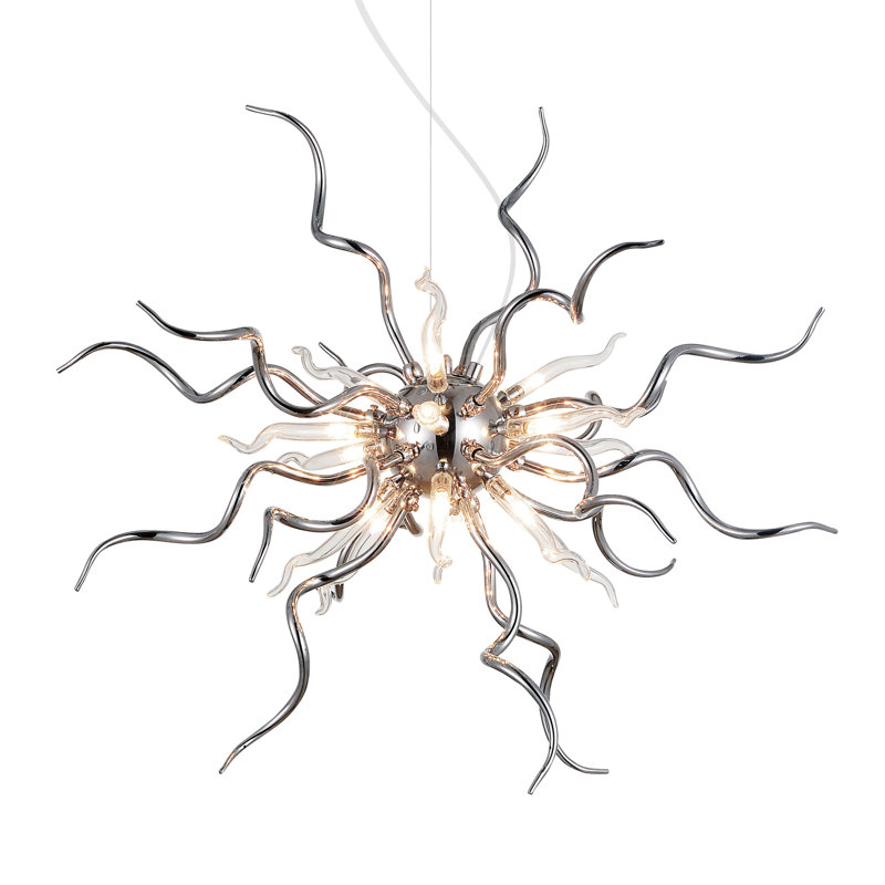 Finnley 15 Light Chandelier – Chrome Finish, Modern Statement Light for Living Room or Dining Room
