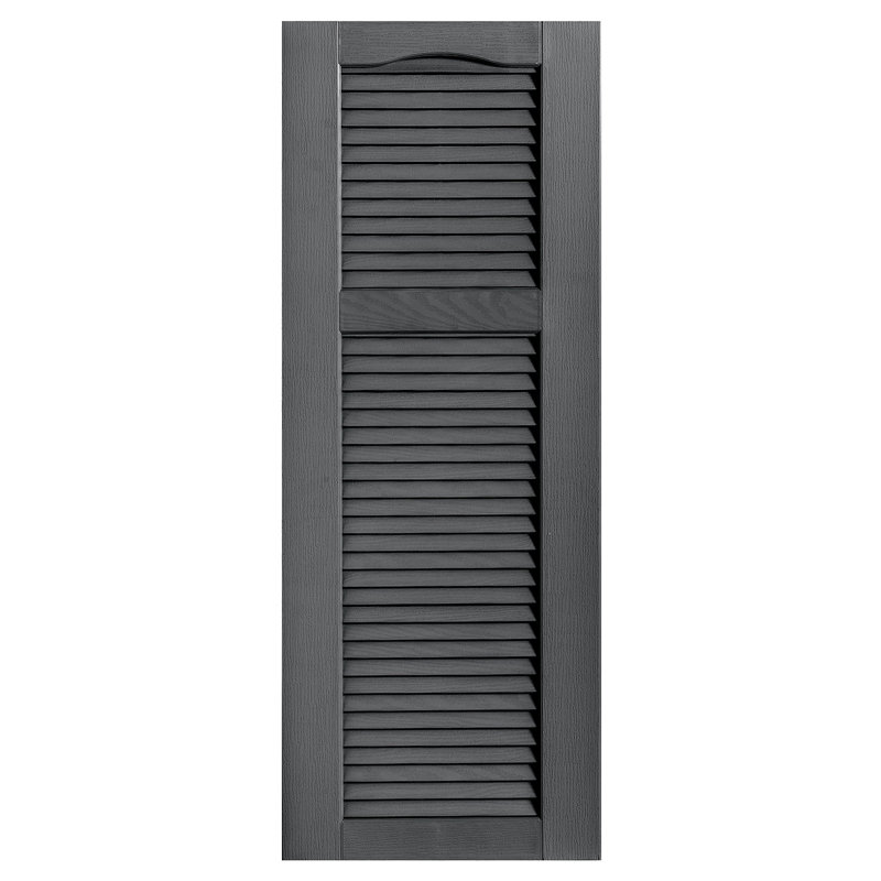 Paire de volets à persiennes style cathédrale, 69 po, Gris, 15 po
