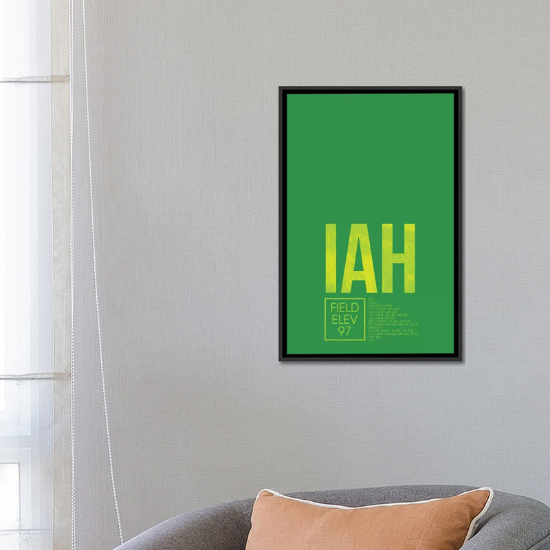 « houston (george travers) », art textuel sur toile air control series, H 60 po x l 40po x P 1,5 po, Toile avec cadre noir