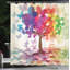 Ensemble de rideau de douche abstrait + crochets-44247461