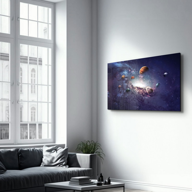 Élégante peinture murale en verre trempé de 13,8 po x 21,7 po | 100% verre trempé, épaisseur: 0,16 pouce | Imprimé UV pour des couleurs éclatantes | Parfait pour la décoration intérieure, le salon et les espaces de bureau