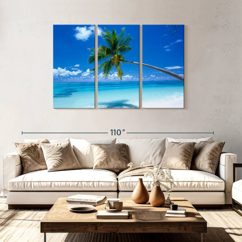 Gillard Beach Palm Shadow, H 48 po x l 74 po