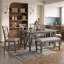 Ensemble de salle à manger 6 pièces pour 6 personnes, table pliante peu encombrante avec chaises et banc rembourrés-1438380352