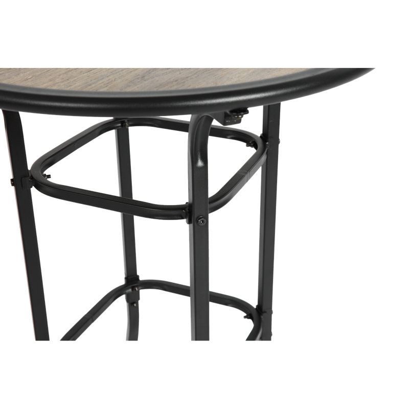 3Pcs Outdoor Bar Set, Patio Bar Table And Chairs Set, Bar Height Patio Set - 2 X Swivel Bar Chairs , 1 X Round Bar Table