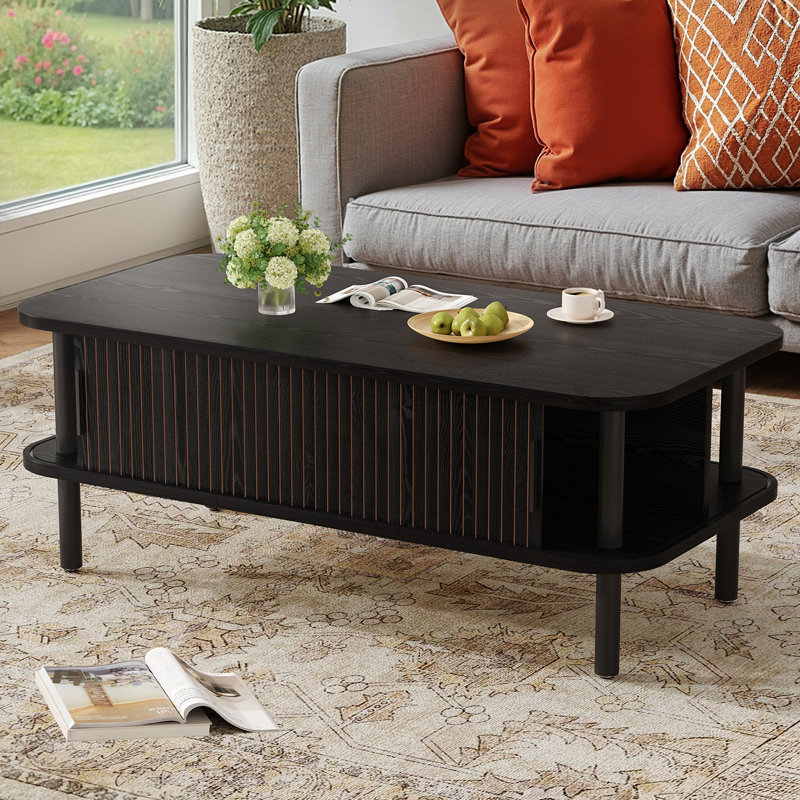 Table basse cannelée 43,4 ", Black / Does Not Apply