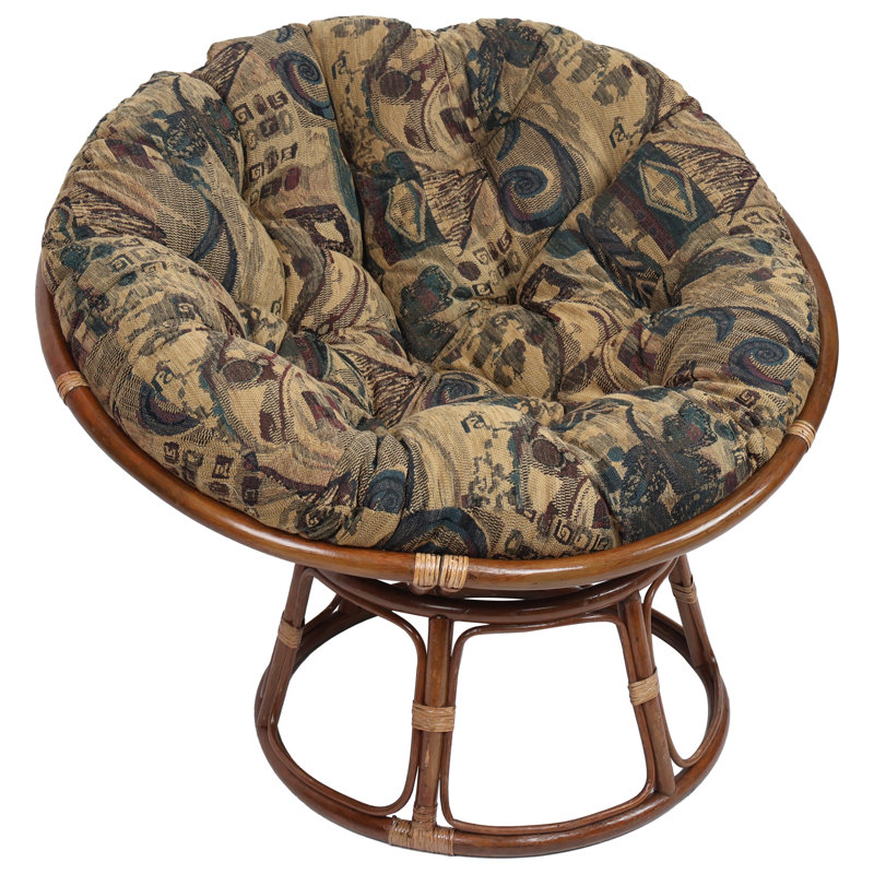 Coussin de siège en jacquard à motif Sigretto, L 44 po x P 44 po, Brun / Brun clair floral