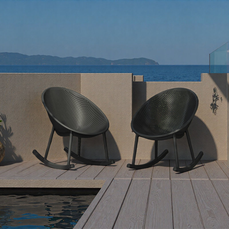 Chaise berçante (ensemble de 2), Noir