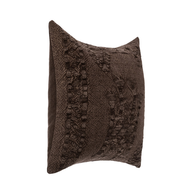 Abbey Linen Pillow Cover & Insert, Brown, Square 22"