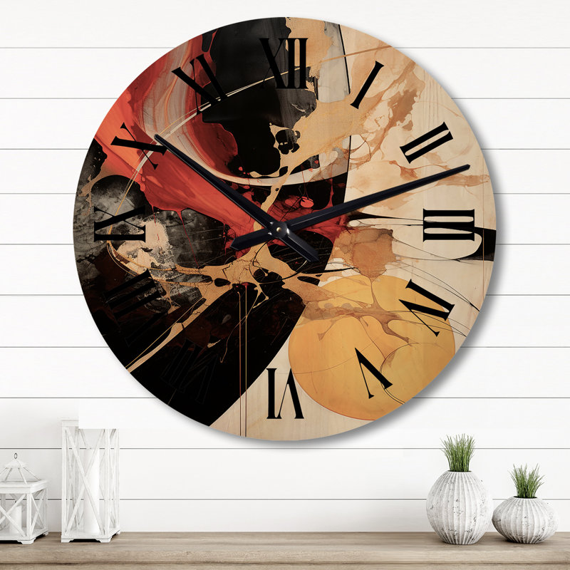 Horloge murale en bois massif Spacek, Grand