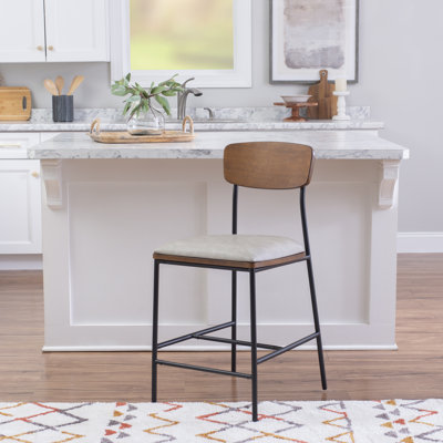 Bridgestone Upholstered Counter Stool with Metal Frame